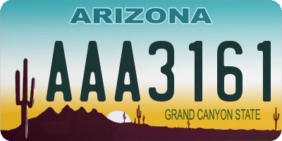 AZ license plate AAA3161