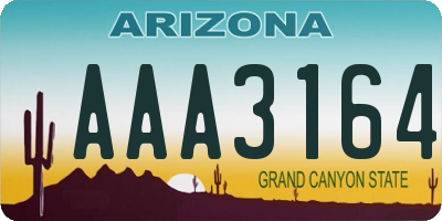 AZ license plate AAA3164