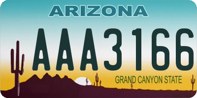 AZ license plate AAA3166