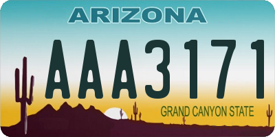 AZ license plate AAA3171