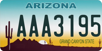 AZ license plate AAA3195