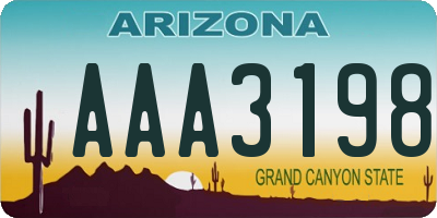 AZ license plate AAA3198