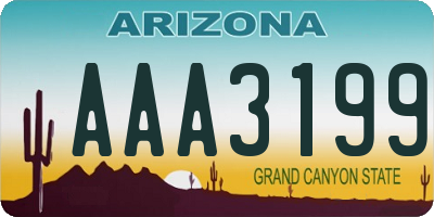 AZ license plate AAA3199