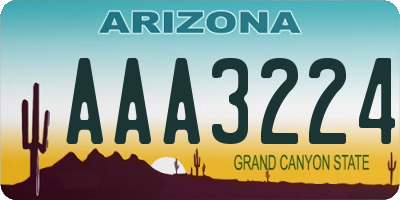 AZ license plate AAA3224