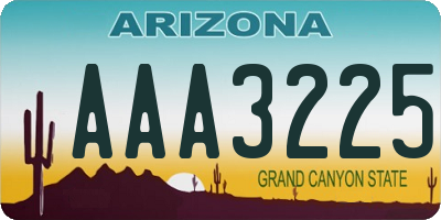 AZ license plate AAA3225