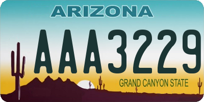 AZ license plate AAA3229