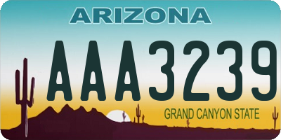 AZ license plate AAA3239