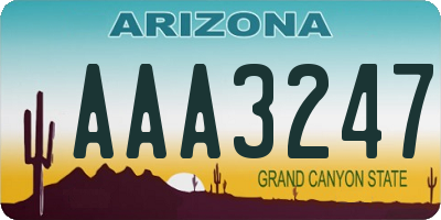 AZ license plate AAA3247