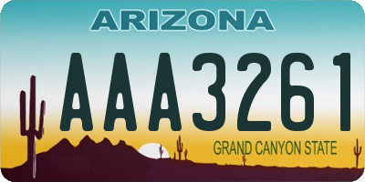 AZ license plate AAA3261