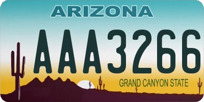 AZ license plate AAA3266