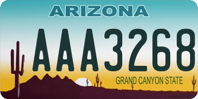 AZ license plate AAA3268