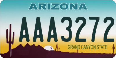 AZ license plate AAA3272