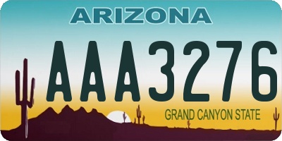 AZ license plate AAA3276