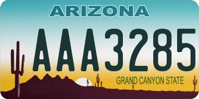 AZ license plate AAA3285