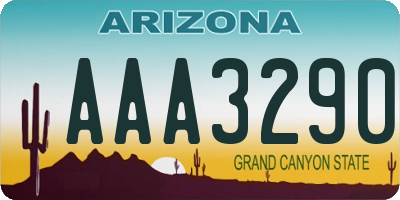 AZ license plate AAA3290