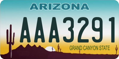 AZ license plate AAA3291