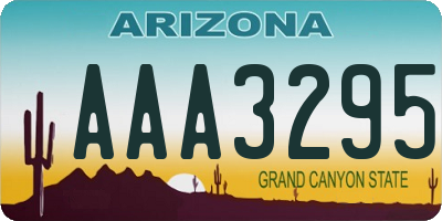 AZ license plate AAA3295