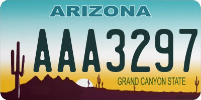 AZ license plate AAA3297