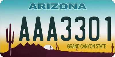 AZ license plate AAA3301