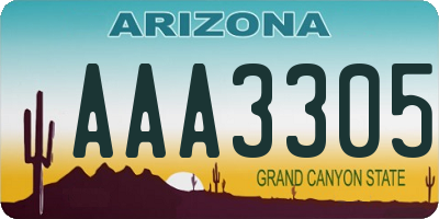 AZ license plate AAA3305