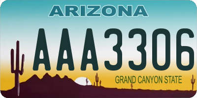 AZ license plate AAA3306