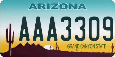 AZ license plate AAA3309