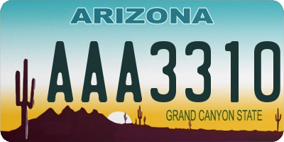 AZ license plate AAA3310