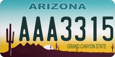 AZ license plate AAA3315