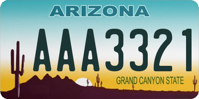 AZ license plate AAA3321