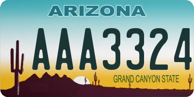 AZ license plate AAA3324