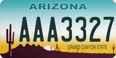 AZ license plate AAA3327