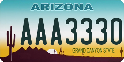 AZ license plate AAA3330