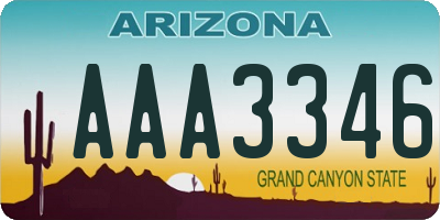 AZ license plate AAA3346