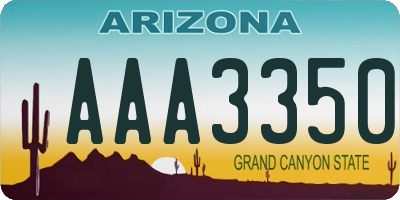 AZ license plate AAA3350