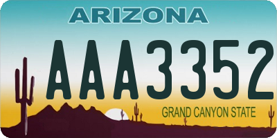 AZ license plate AAA3352