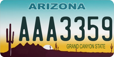 AZ license plate AAA3359