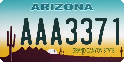 AZ license plate AAA3371