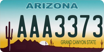 AZ license plate AAA3373