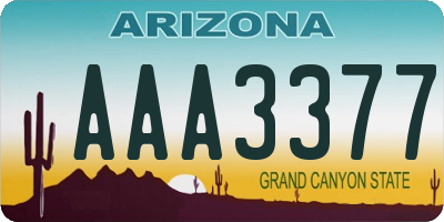 AZ license plate AAA3377