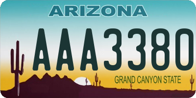 AZ license plate AAA3380