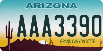 AZ license plate AAA3390