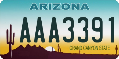 AZ license plate AAA3391