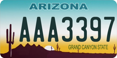 AZ license plate AAA3397