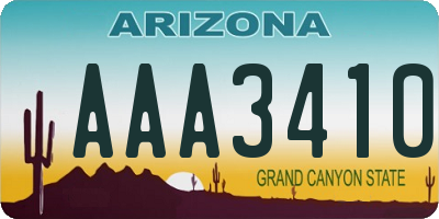 AZ license plate AAA3410