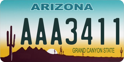 AZ license plate AAA3411