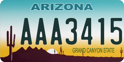 AZ license plate AAA3415