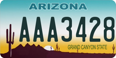 AZ license plate AAA3428