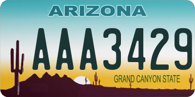 AZ license plate AAA3429