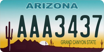 AZ license plate AAA3437