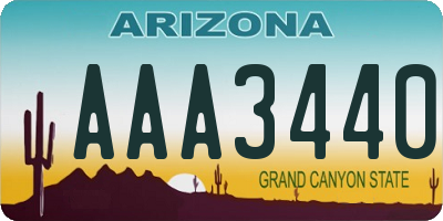 AZ license plate AAA3440